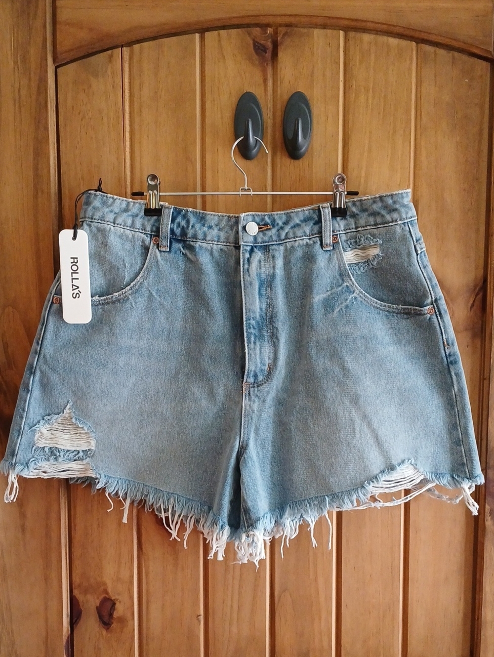 Rollas Mirage High Rise Relaxed Denim Shorts - 32